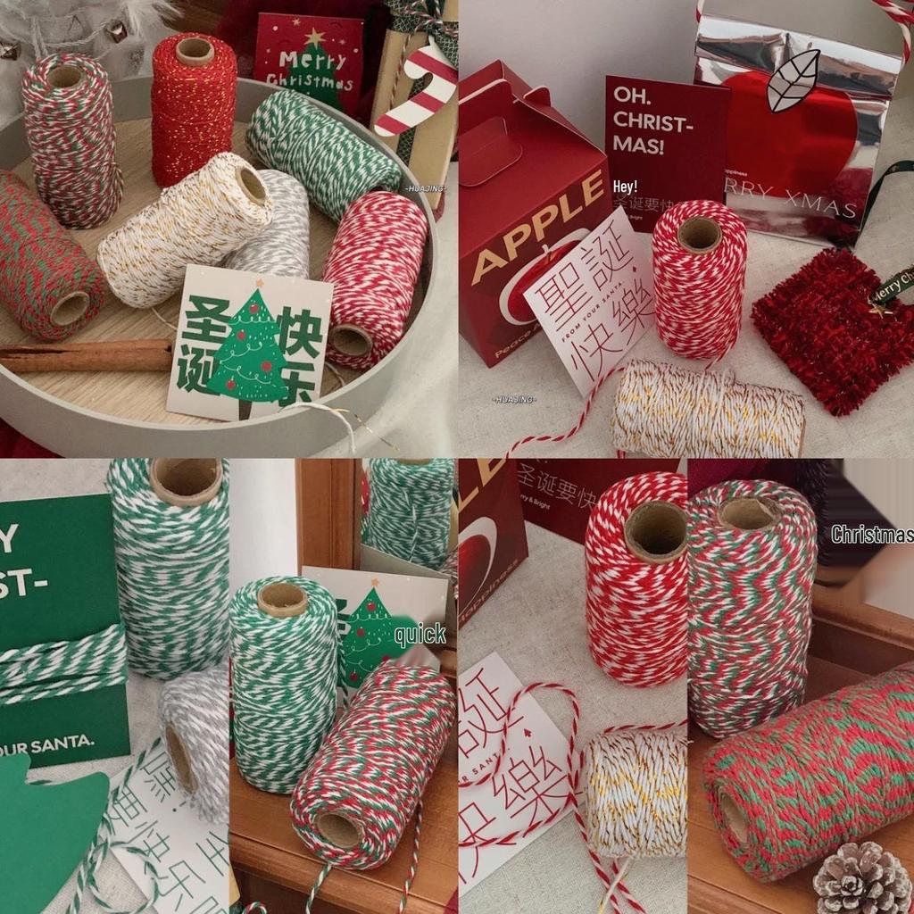 Two-Color Hemp Rope Christmas Gift Wrap: Handmade DIY Cotton & Linen Ribbon for Festive Packaging