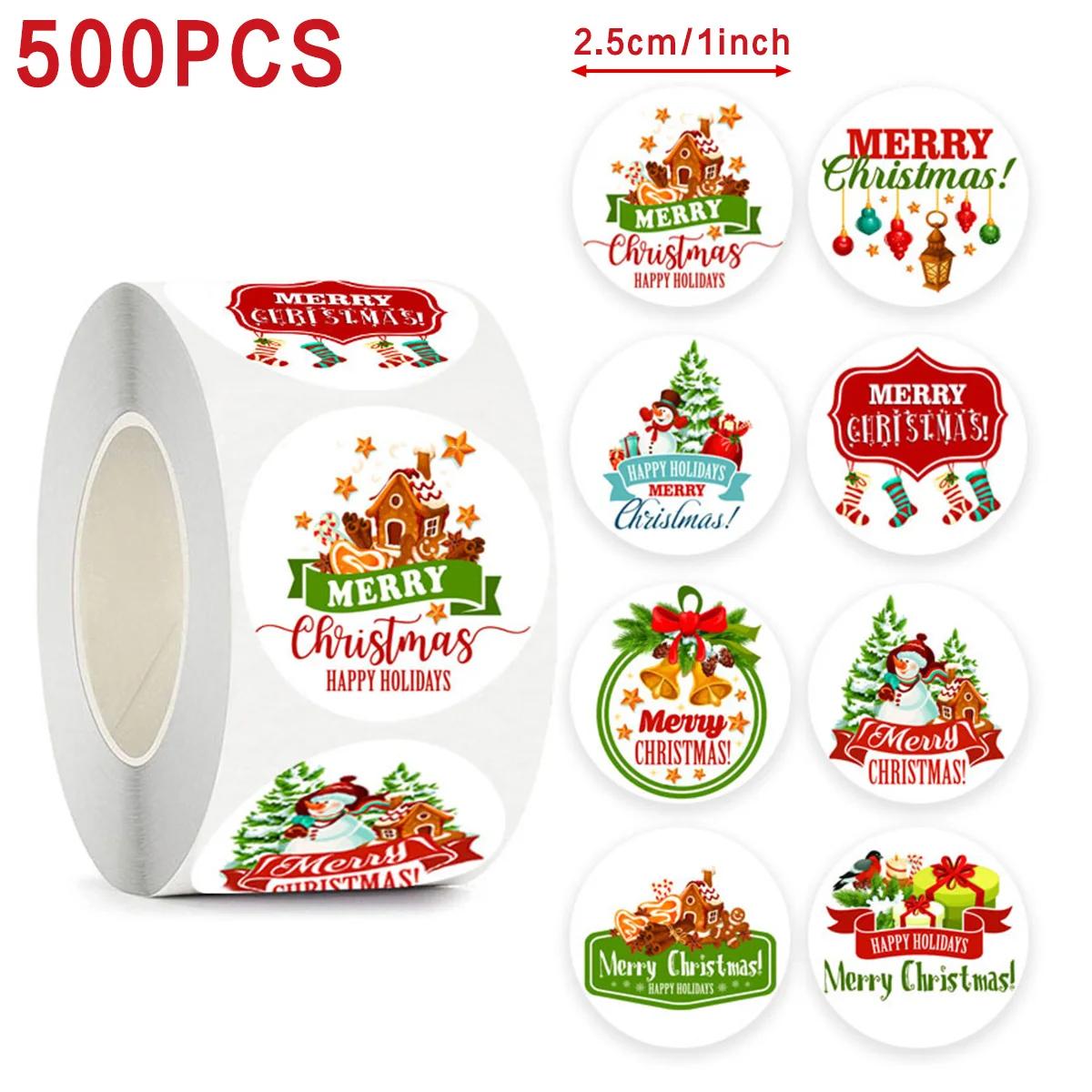 

500Pcs Christmas Stickers for DIY, Gifts, Baking, Envelopes, Party Decor