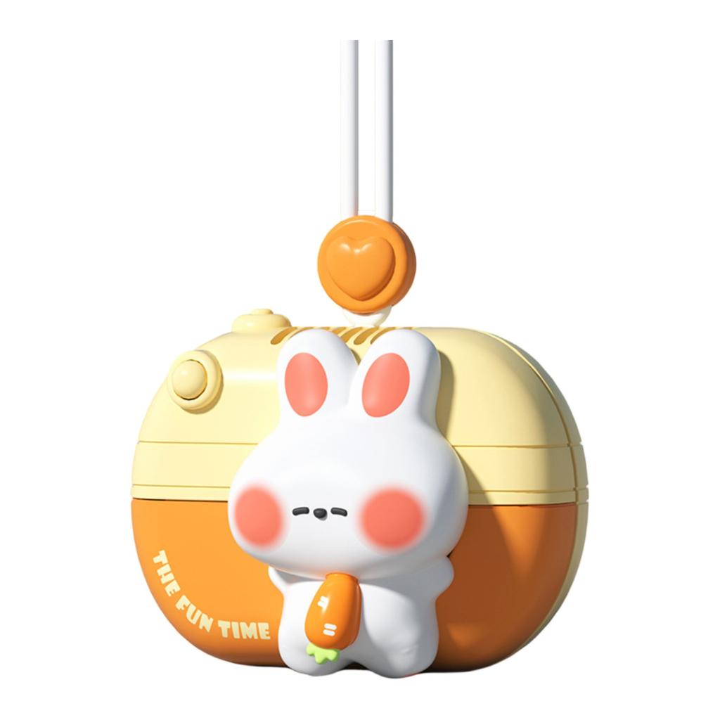 New Cartoon Bladeless Neck-hanging Small Fan With Long Battery Life, Portable USB Charging, Children's Safe Neck-hanging Fan