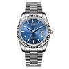 Waterproof Quartz Analog Watch Simple and Popular Business Watch Luminous Perfect for Birthday Gifts Men's - - Silver-Blue -