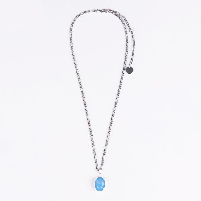 Armo Acid Pastel Oval Necklace (Blue)
