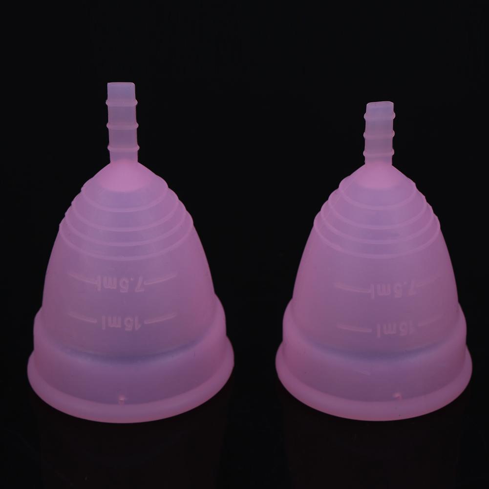 

3Colors 2pcs Set Reusable Anti leakage Lady Women Menstrual Cup Feminine Hygiene Care Product Pinkish