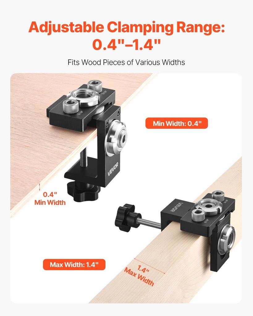 Doweling Jig Kit Self Centering Dowel Drill Jig 3 Drill Bits Woodworking
