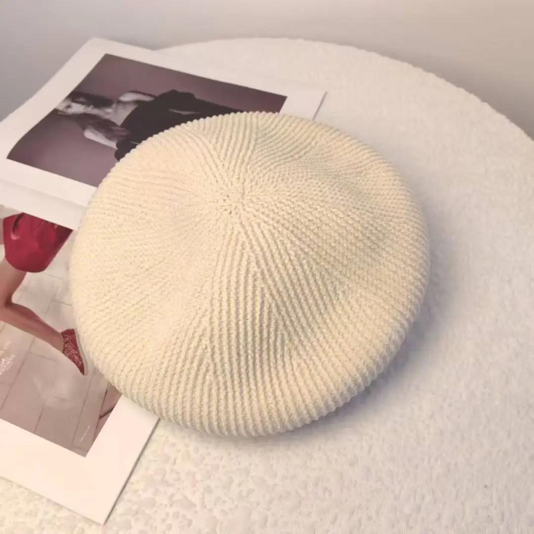 

New 5 Colors Autumn Winter Beret Hat For Women Solid Chenille Warm Soft Woolen Painter Cap Best Matched Fashion Boina Party Gift
