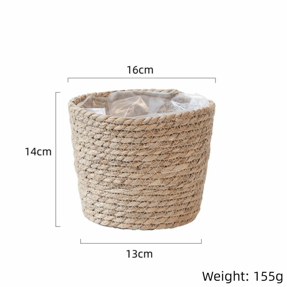 Weaving Straw Flower Basket Storage Function Storage Basket Woven Grass Flower Pot  Garden