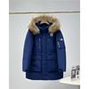 Pure original new MLB down jacket Yankees generation medium and long thickened large fur collar men's and women's tooling jacket
