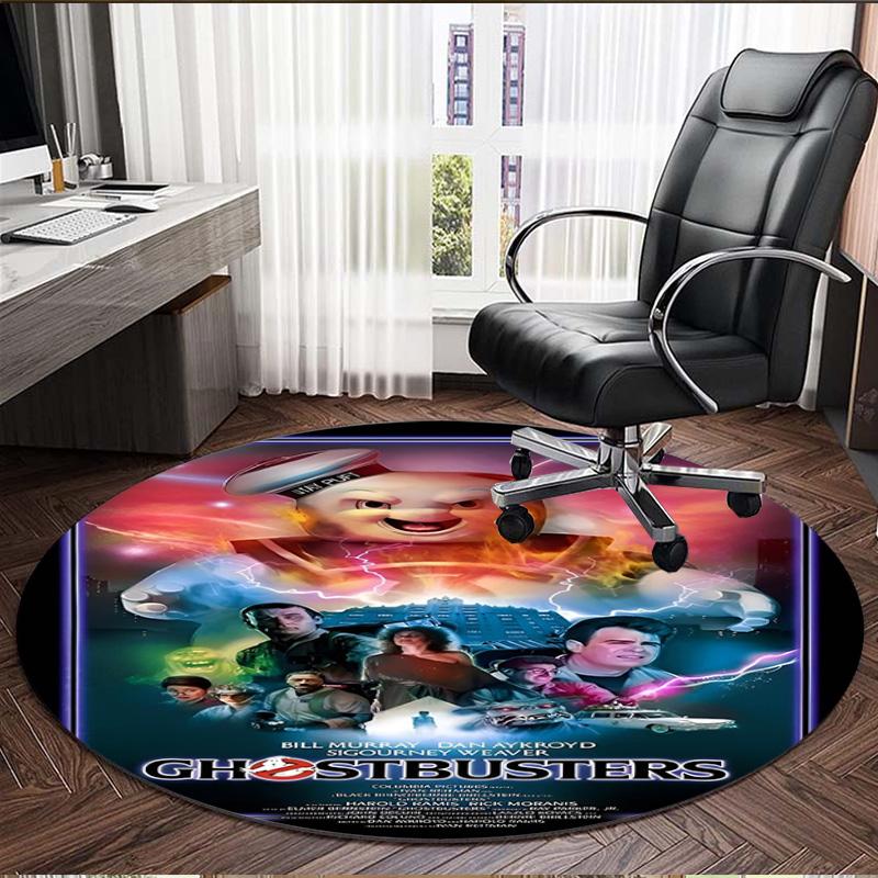 Ghostbusters Print Round Rug, Washable Floor Carpet, For Entryway Dorm Laundry Room Office Study, Home Decor Birthday Christmas Gift
