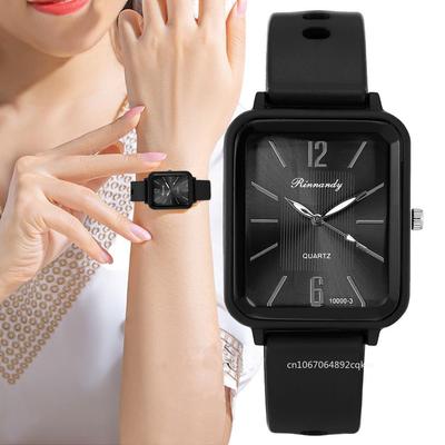 Montres-bracelets à quartz à cadran rectangulaire Mode de luxe Montres pour femmes en silicone Qualités Horloge féminine simple Cadeau Relogio Feminino