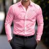 Camicia da uomo a righe stampata, sottile, leggermente elastica, a maniche lunghe, per primavera e autunno, versatile, top casual