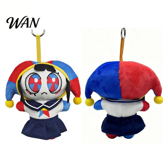 Mini Plush Toy Keyring Clown Keychain for Backpack Cute Stuffed Animal Soft Handbag Pendant Purse Charm Funny Gift Kids Women Fluffy