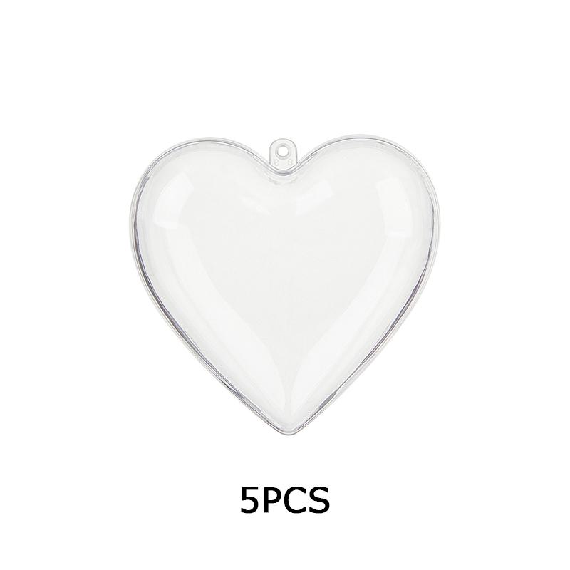 WTEMPO Heart Shaped Clear Fillable Ball Decorations DIY Craft Cute Plastic Wedding Hanging Ornament Balls for Christmas Tree Home Decor Birthday Gifts