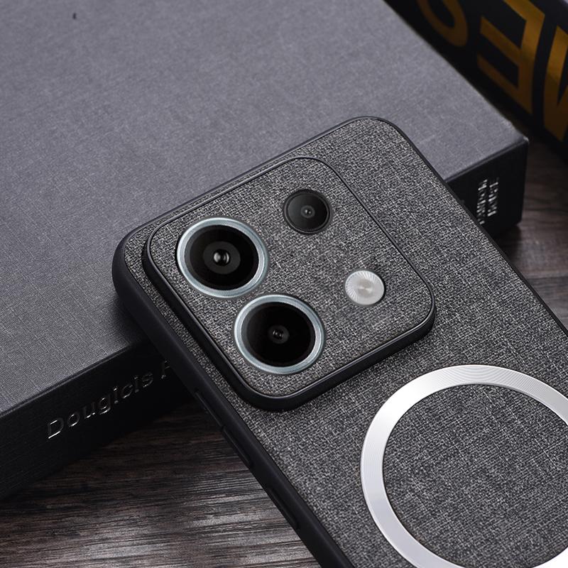 For Xiaomi Redmi Note 13 Pro 5G/Poco X6 5G Cell Phone Case Cloth Texture Cover Compatible with MagSafe