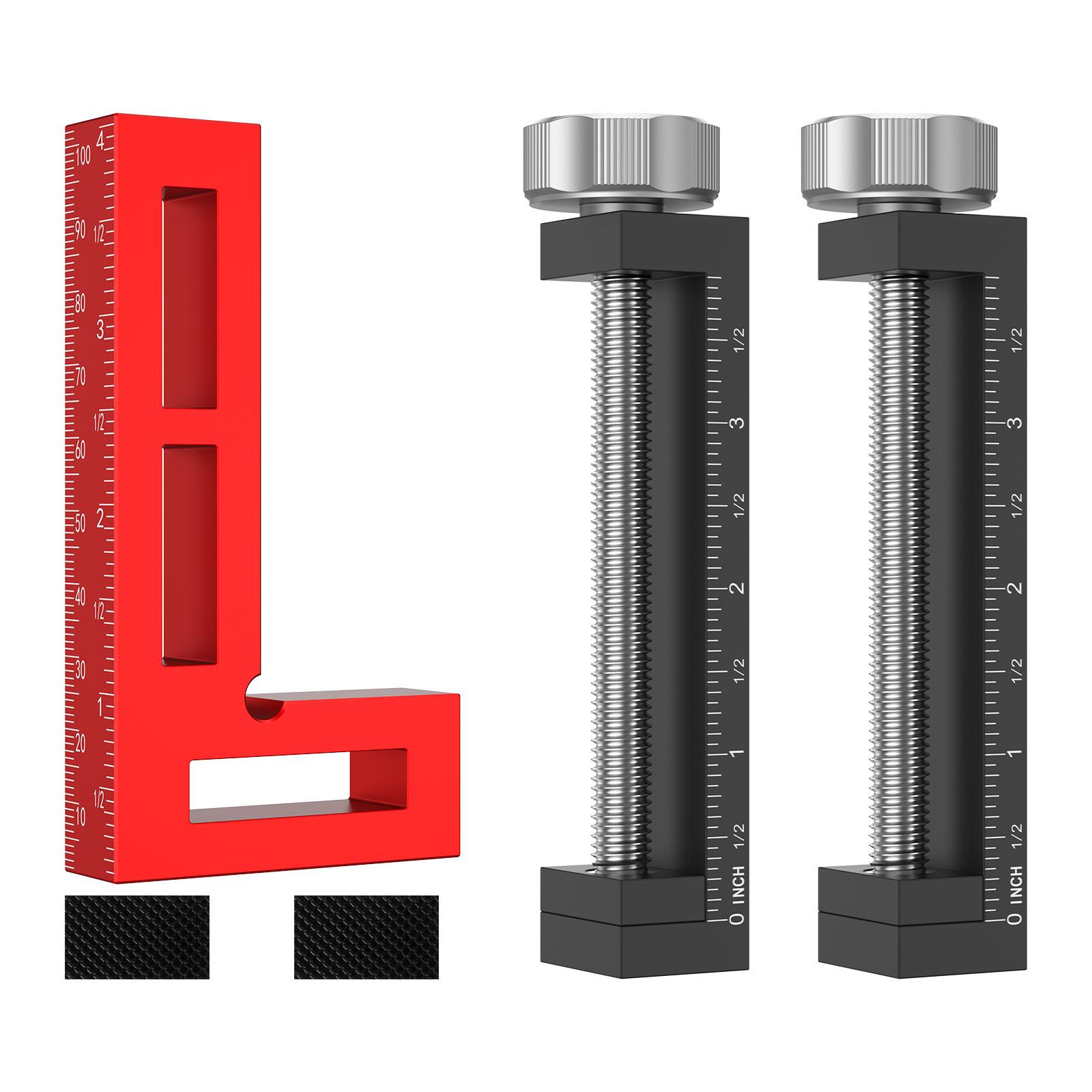 

Carpentry Fixing Clamp Heavy Duty Aluminum Alloy 90 Degree Positioning Square and C Type Clamp for Cabinet Drawer Both Novice