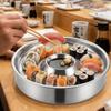 Round Sashimi Ice Plate Stainless Steel Dumpling Plate Seafood Sushi Tray Seafood Display