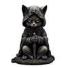 Charming Black Cat Wizard Resin Decorative Piece For Festive Home Accents