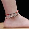 New 12 Zodiac Red Rope Bell Anklet Retro Silver Simple Natal Antique Women's Accessories