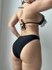 European & American Halterneck Lace Ruffle Splice Three-Piece Swimsuit