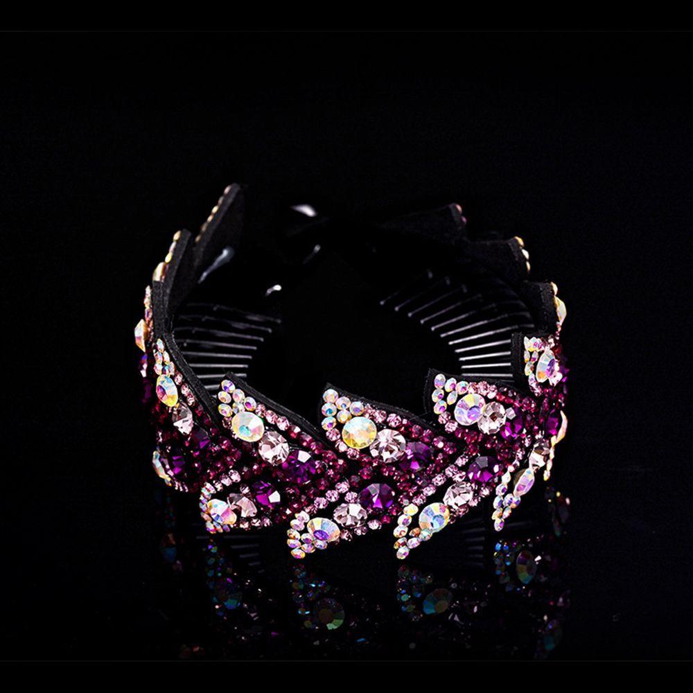 Rhinestone Women Hair Accessories Floral Leaves Hair Claw Bird Nest Twist Clip Bun Maker Headwear