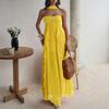 Casual Vacation Style Tube Top Laminated Ruffle Edge Dress Women's Summer