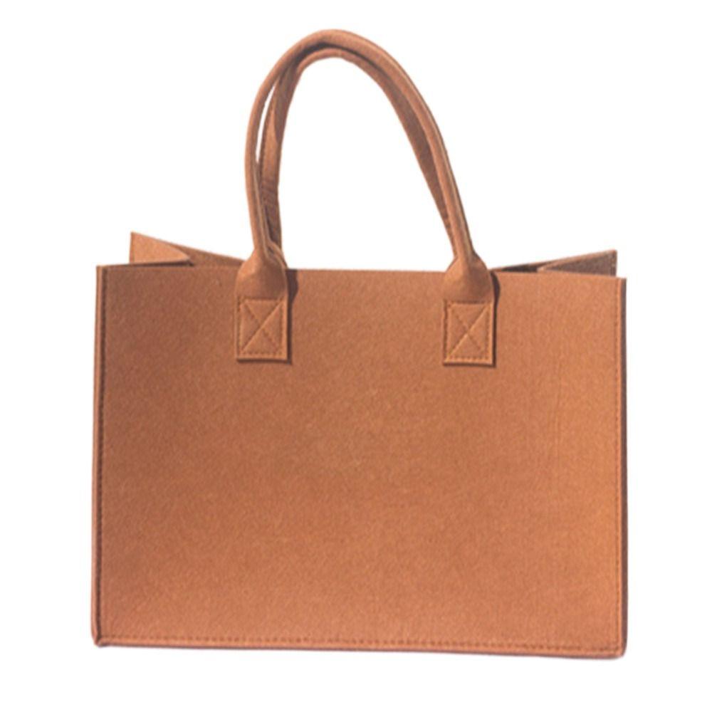 Large Capacity Felt Shoulder Bag Messenger Bag Fashion Solid Color Handbag Simple Tote Bag Shopping Bag for Woman Girls