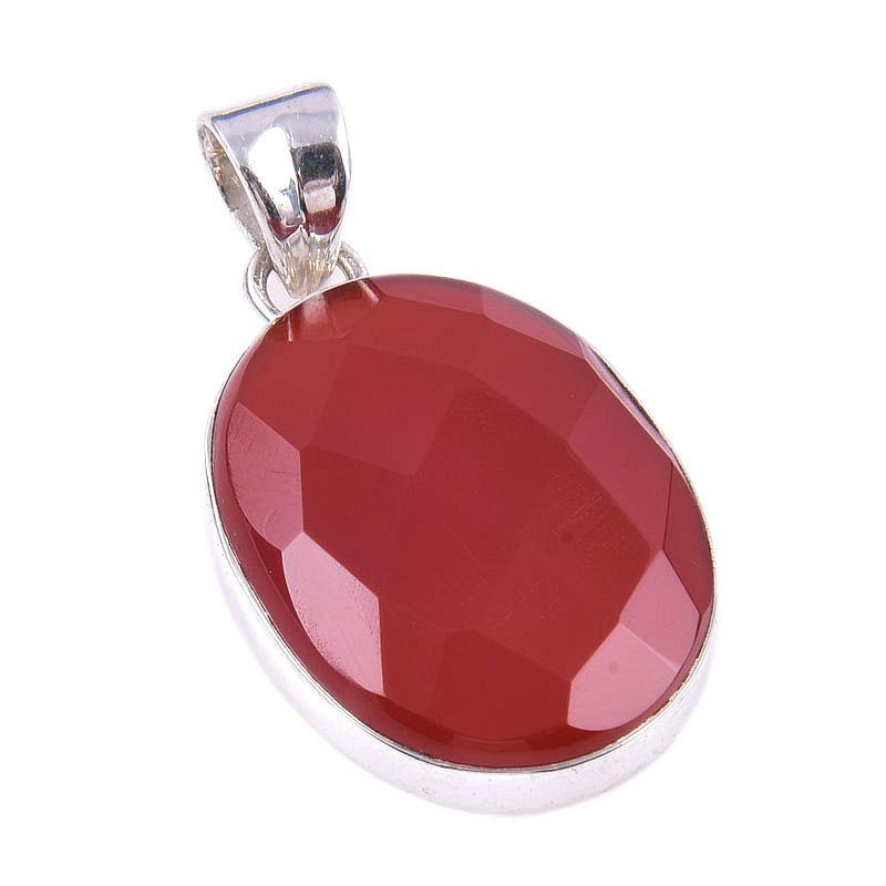 Natural Carnelian Gemstone Handmade 925 Solid Sterling Silver Pendant 1.50" b6W10