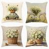 1/4pcs Floral Pillow Covers with Charming Designs Sofa cushion cover home bedroom room decoration