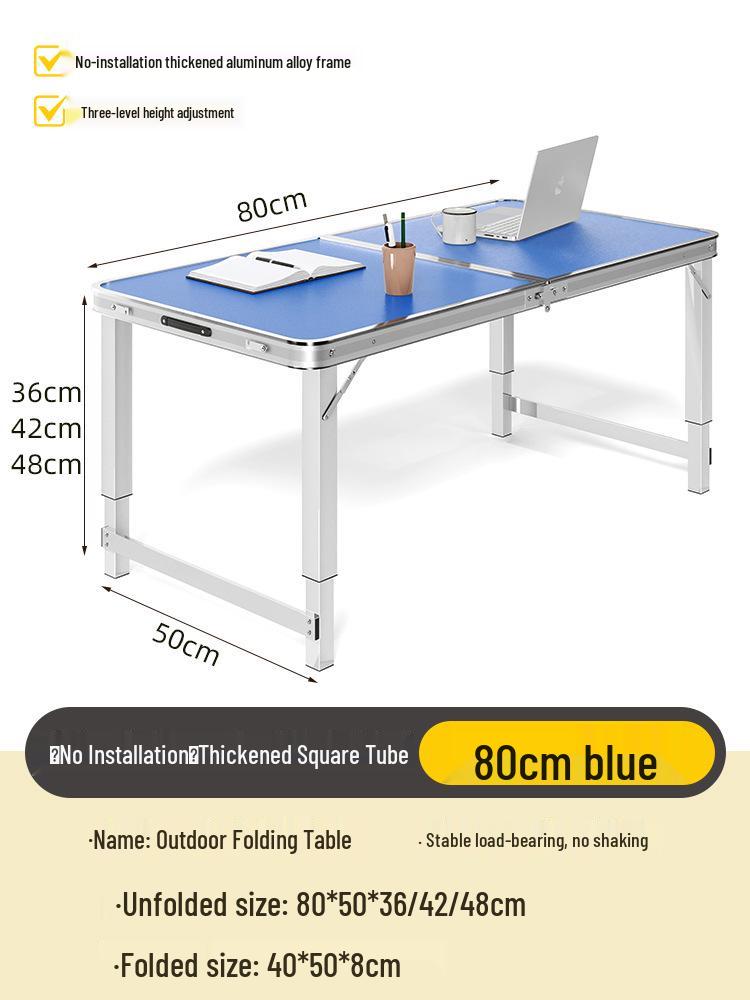 Adjustable Height Aluminum Folding Picnic Table & Chairs Set for Outdoor Camping & BBQ