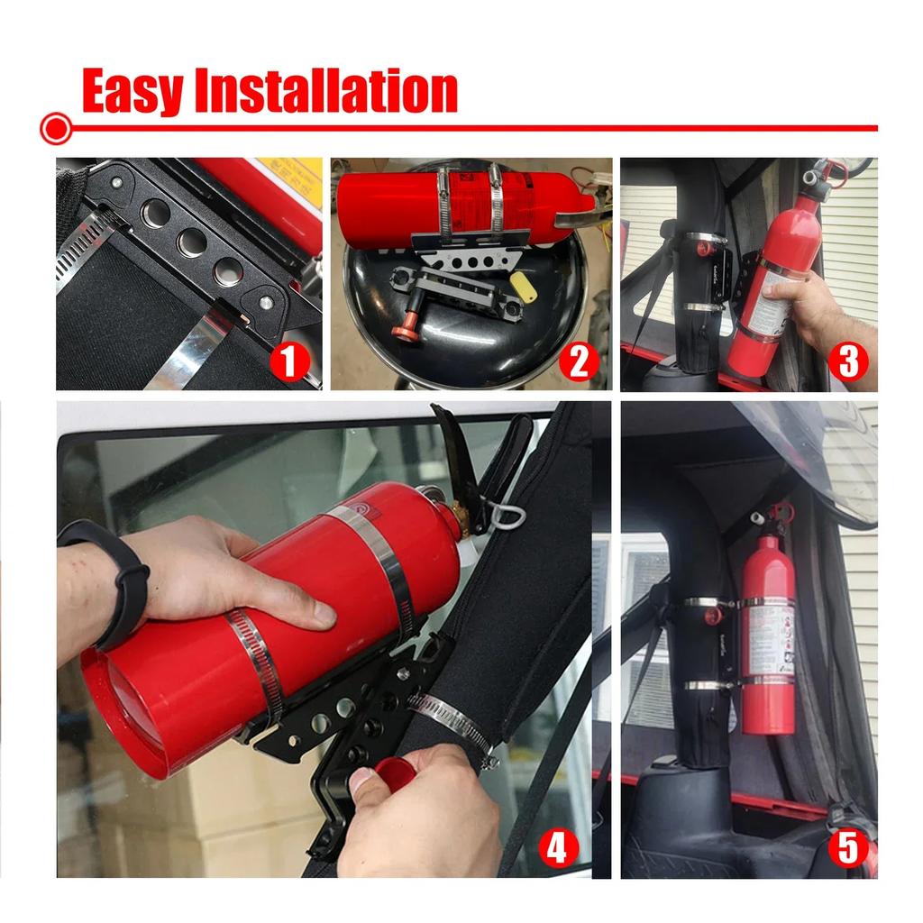 Universal Extinguisher Mount Holder Brackets Vehicle Adjustable Quick Release Roll Bar Fire for Car UTV