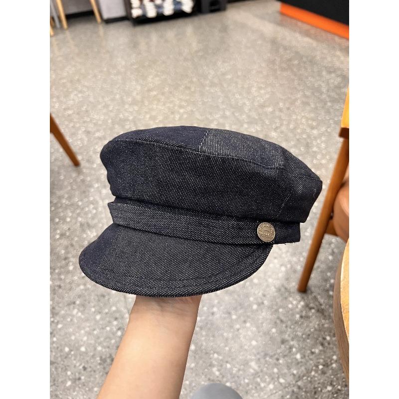 

Japanese Retro Denim Color Block Newsboy Hat Women s Autumn and Winter Flat Top Octagonal Hat Showing Face Small Peaked Hat Painter Hat Fashion one size