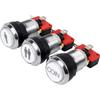 EG STARTS Arcade Buttons Chrome Silver Plated 5V / 12V LED Illuminated Push Button 1P / 2P Player Start Buttons / 2X Coin Buttons Compatible
