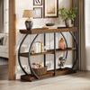 Tribesigns Console Table 105 Cm Industrial 3-Tier Entrance Table with Curved Metal Frame and Shelves for Living Room and Hallway