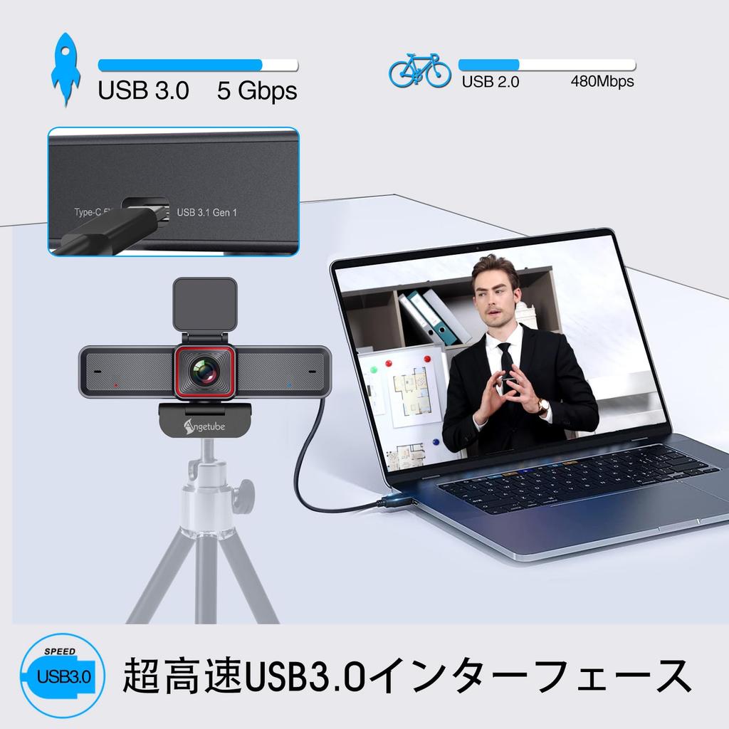 Angetube 4K Conference Camera with 10x 1080p for Webcam Streaming and Online Meetings Webcam, High-Speed Auto-Framing, Zoom, 60fps,