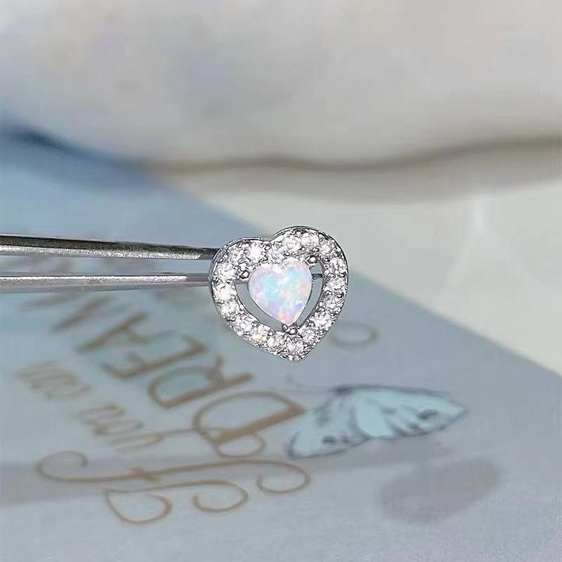 Hellopuppy princess diary! Overweight worker opal set multi-ear hole niche design cochlear stud earbone stud