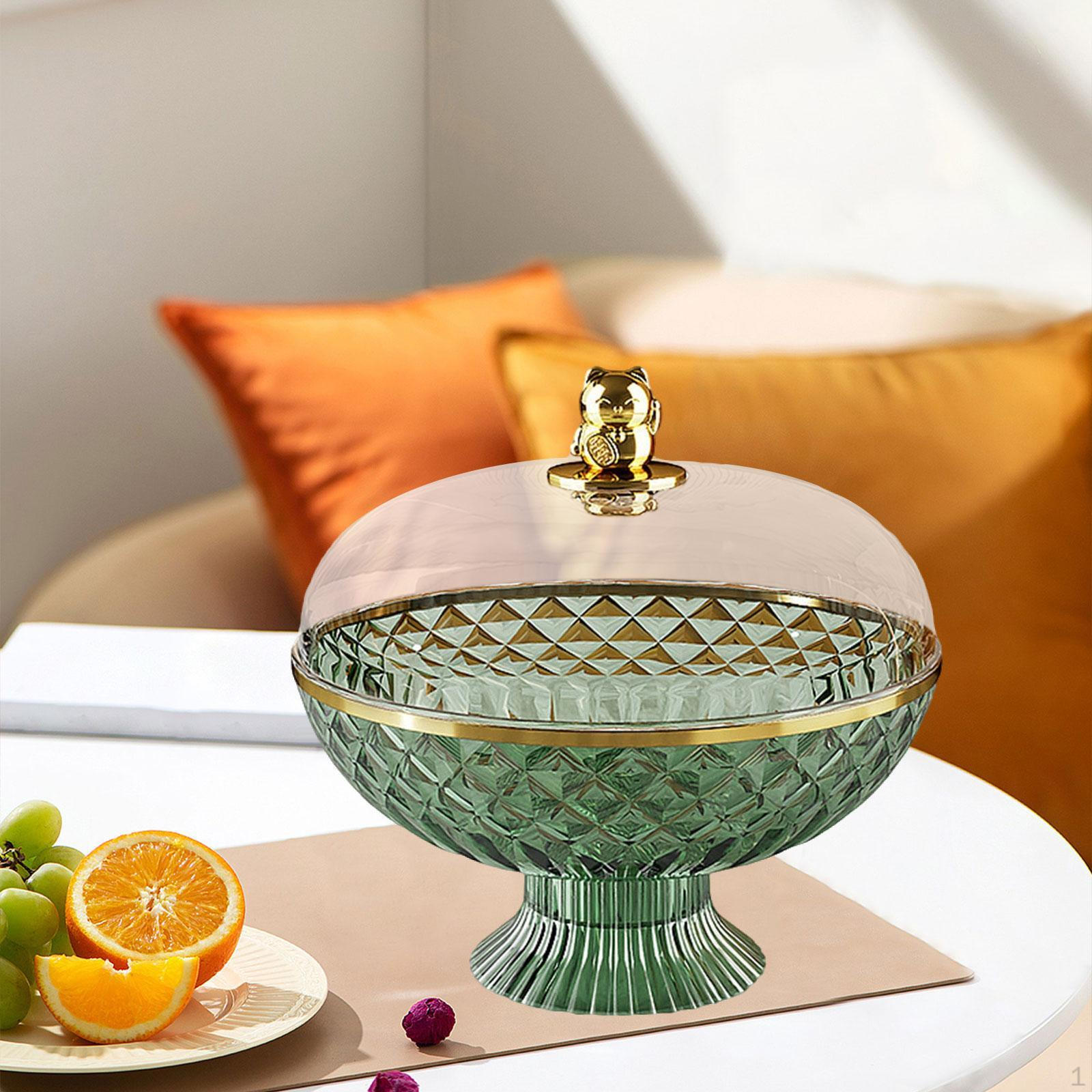 

Элегантная ваза для фруктов с прозрачной крышкой и дренажной системой зелёный