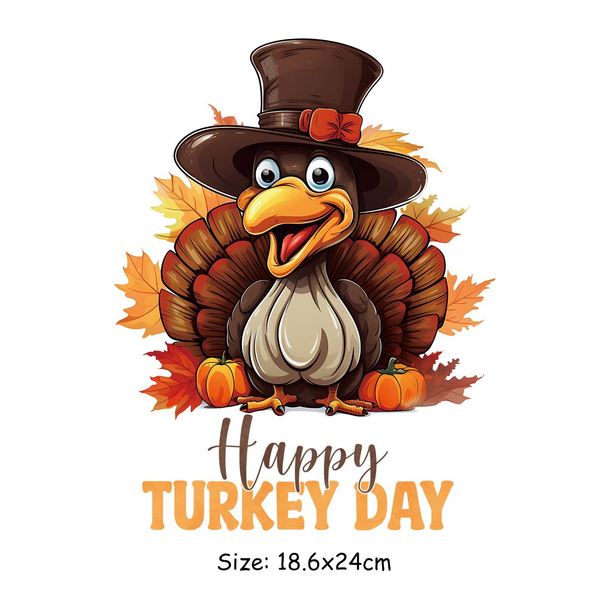 

С Днем благодарения, железная нашивка, наклейки с изображением индейки, самодельные толстовки с капюшоном, топы, виниловые, A-Level, моющиеся, термопрессовые, аппликация на одежду