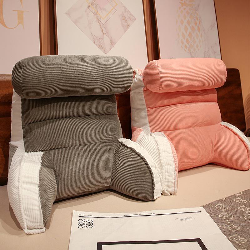 1pcs Striped Corduroy Bedside Cushion Backrest Detachable and Washable Lumbar Support Cushion Dormitory Living Room Sofa Tatami