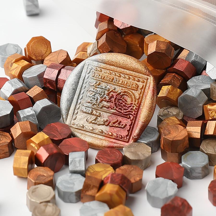 200pcs/bag Octagon Mixed Color Sealing Wax Beads For Seal Stamp, Great for Card Envelope,Wedding Invitation,Gift Wrapping