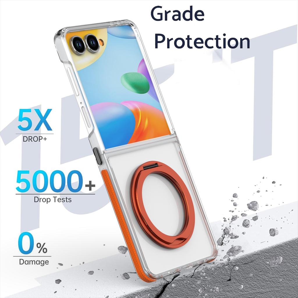 Case for Samsung Z FLIP 7 6 5 360° Rotating Stand Protective Cover Full Coverage Anti-Fingerprint Shock Proof Wireless Charging