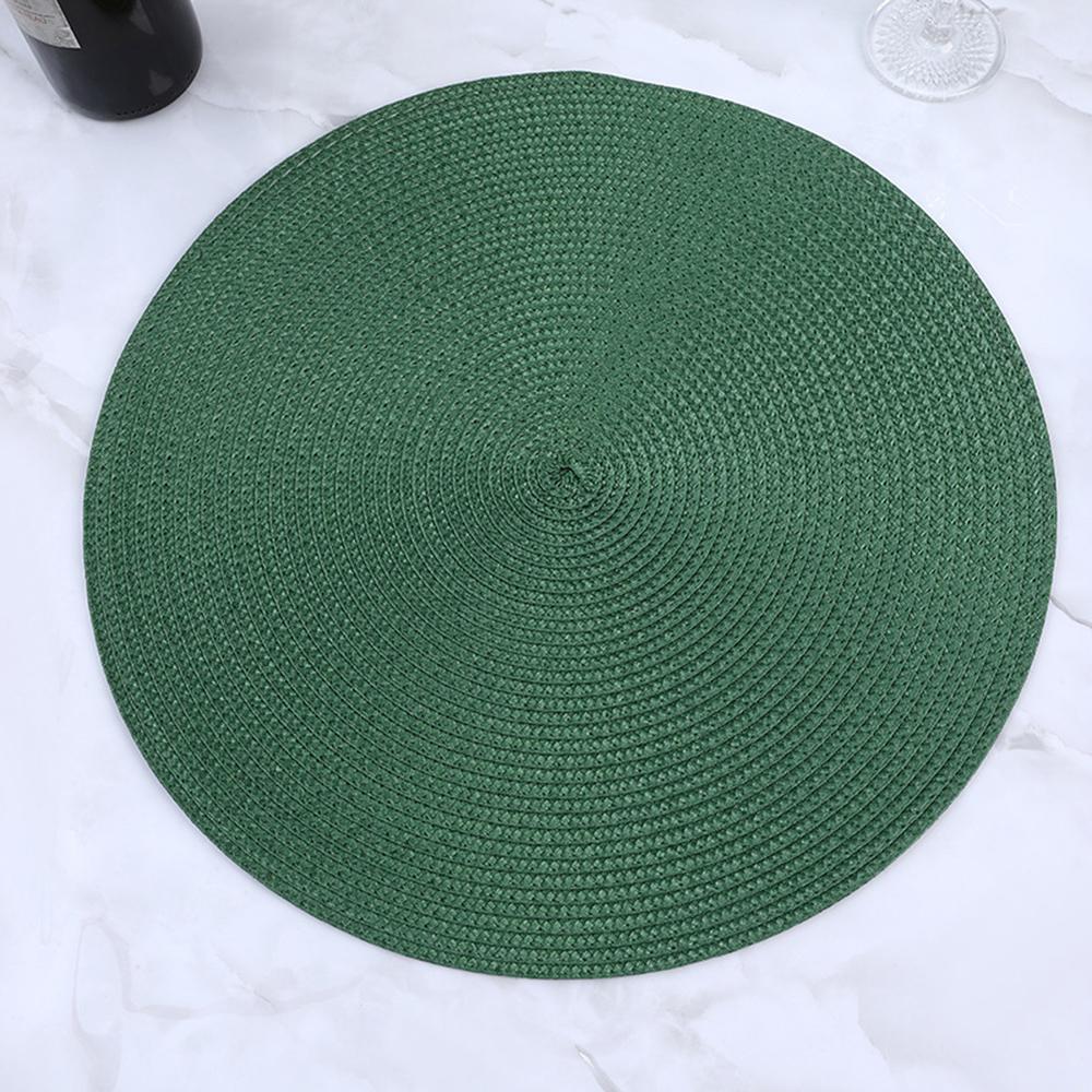 38cm Kulatá Pletená Podložka na Nádobí Omyvatelná Protiskluzová Podložka pod Mísu na Jídelní Stůl Tepelně Odolná Podložka pod Sklenici Podtácky Domácí Dekorace