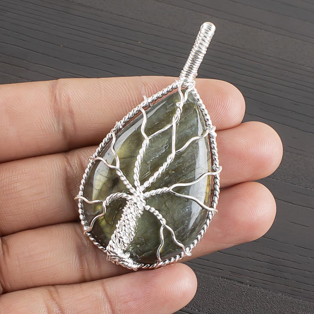 

Natural Labradorite Gemstone 925 Sterling Silver Jewelry Designer Pendant 2.06 AJP-1610