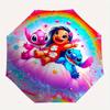 Lilo & Stitch Fully automatic themed umbrella - 8 ribs durable iron frame, tri-fold compact design, perfect as a gift, travel umbrella, unis