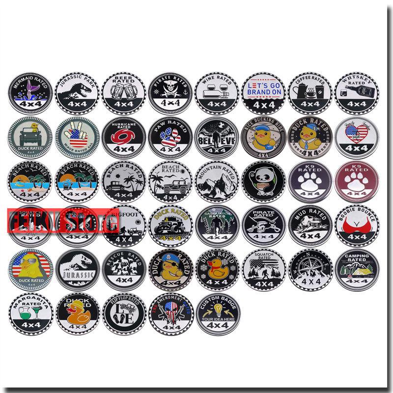 Off-road 4X4 Logo Aluminum Metal Car Badge Stickers Personality Pattern SUV Four-Wheel Drive Emblem Body Decals Accessories