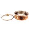 Steel Copper Serving Handi with Glass Lid 500 ML - Serving Dishes Chicken Briyani Vegetables Home Hotel Restaurant Tableware Dishware