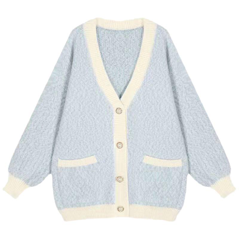 Autumn 2025 Thick Knit Women's Cardigan - Loose, Lazy Style