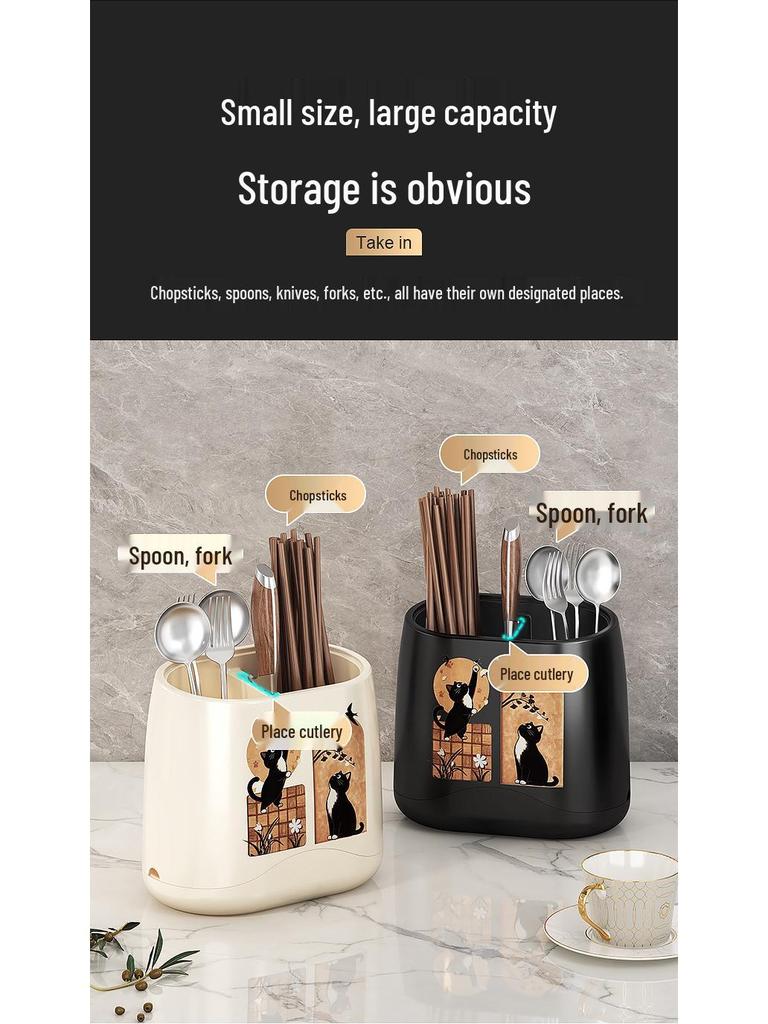 Simple Style Chopstick and Cutlery Holder - Kitchen Storage Rack and Spoon Organizer