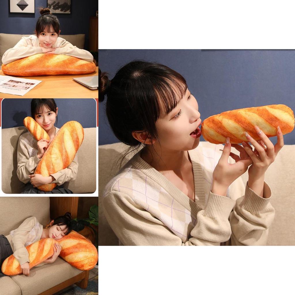 Weiches und flauschiges 3D-Simulations-Snack-Butterbrot-Kissen für Büro und Schlafzimmer