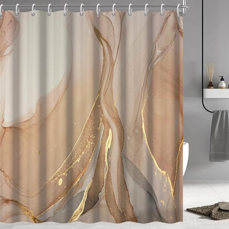 Handun Gradient Marble Waterproof Shower Curtain