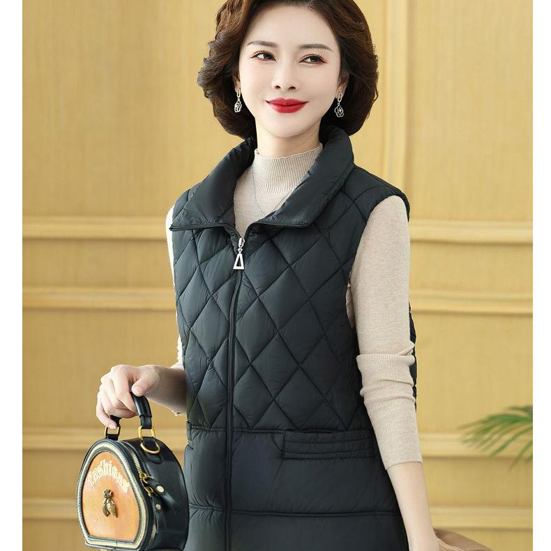 Ältere Weste Damen Mittleren Alters Herbst Winter Weste Kurz Mütter Daunen