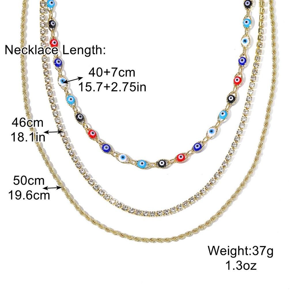 Multi-layer Crystal Pendant Necklace Women's INS Beautiful Elegant Design Versatile Daily Wear Fashion Neck Jewelry