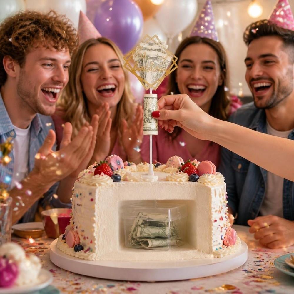 1 Set Feier Event Geburtstag Geldkiste Kreativer Geldkuchen Topper Geburtstagsparty